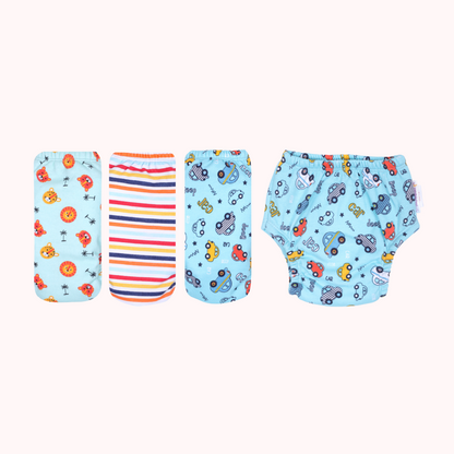 Pack of 3 Aqua, Strip & Blue Padded Underwear for Growing Babies/Toddlers