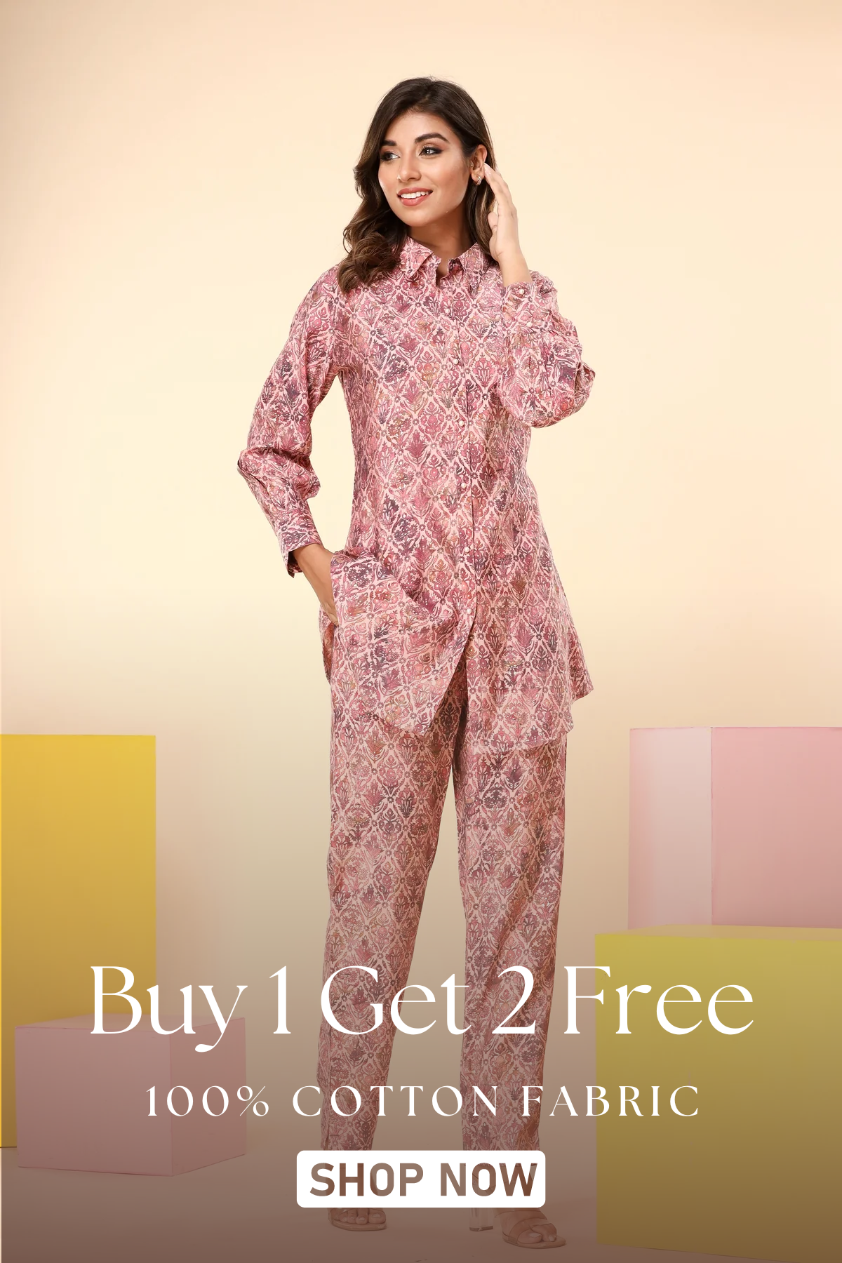 Authentic English Printed Co-Ord Set for Women
