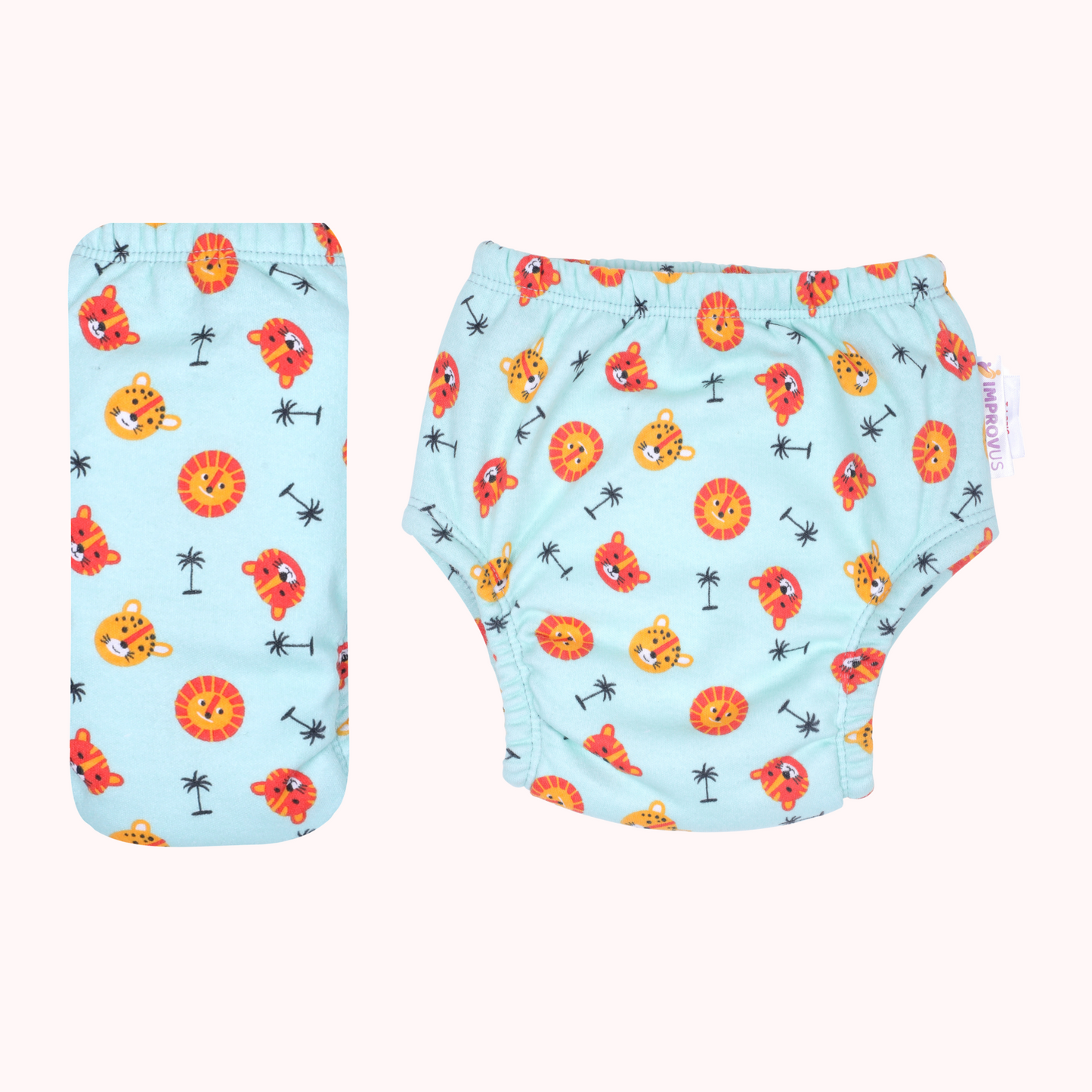 Strip & Aqua (Pack of 2) Padded Underwear for Growing Babies/Toddlers