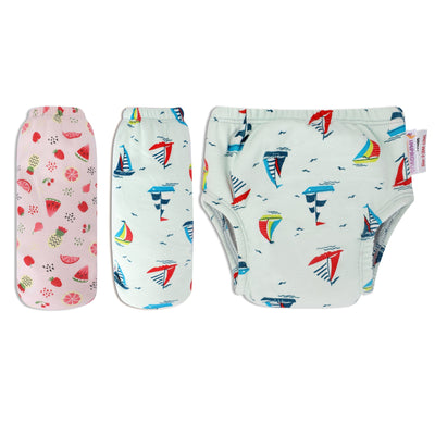 Blue & Pink Padded Underwear for Growing Babies/Toddlers (Pack of 2)