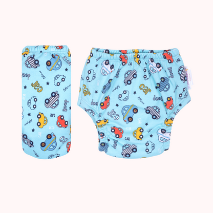 Aqua & Blue (Pack of 2) Padded Underwear for Growing Babies/Toddlers