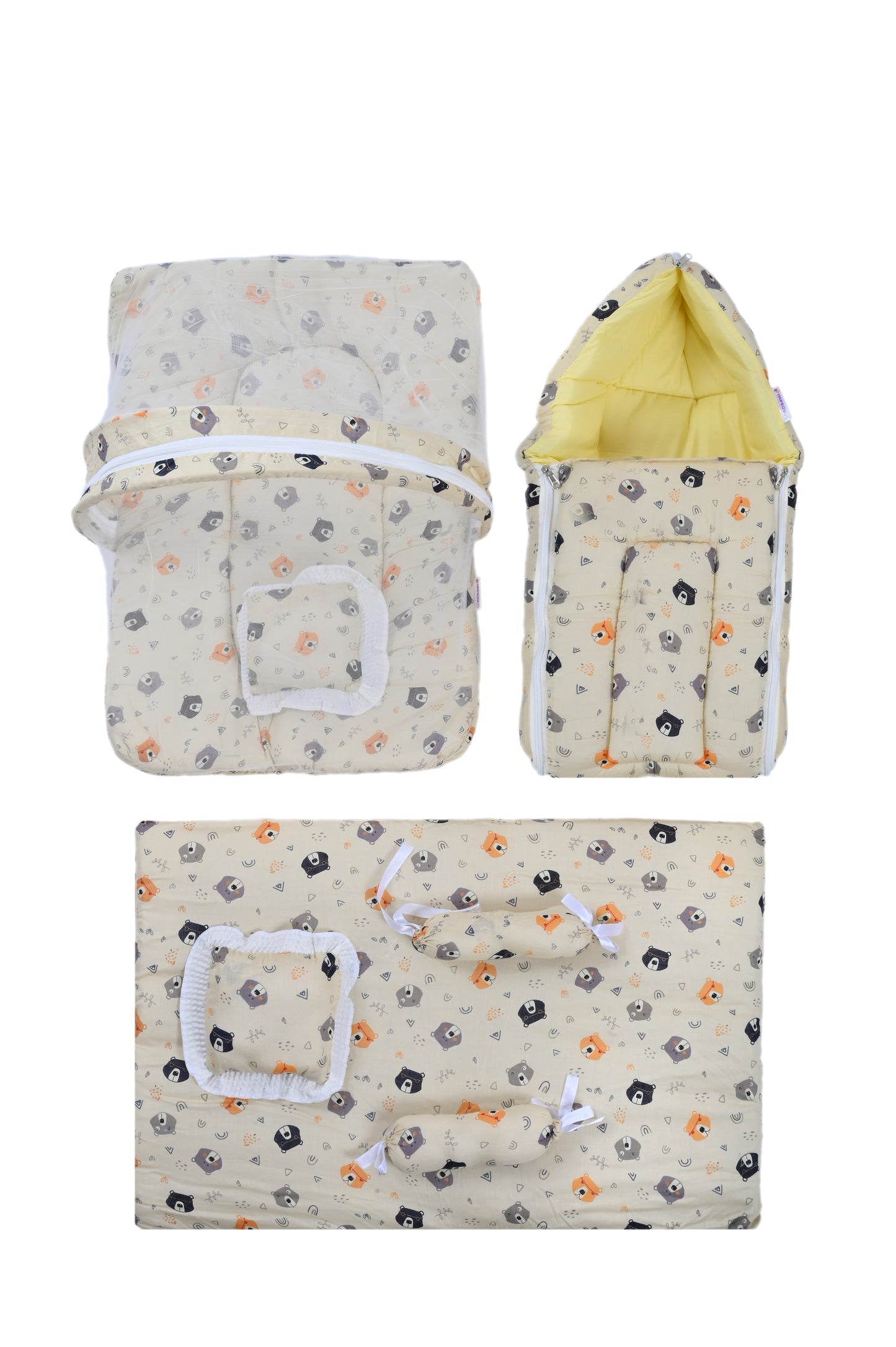 Improvus Combo of Baby Mattress Teddy Print With Net (Pack of 3)