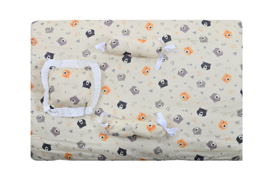 Improvus Teddy Print Bedding Set of Baby (0-6 MONTHS)