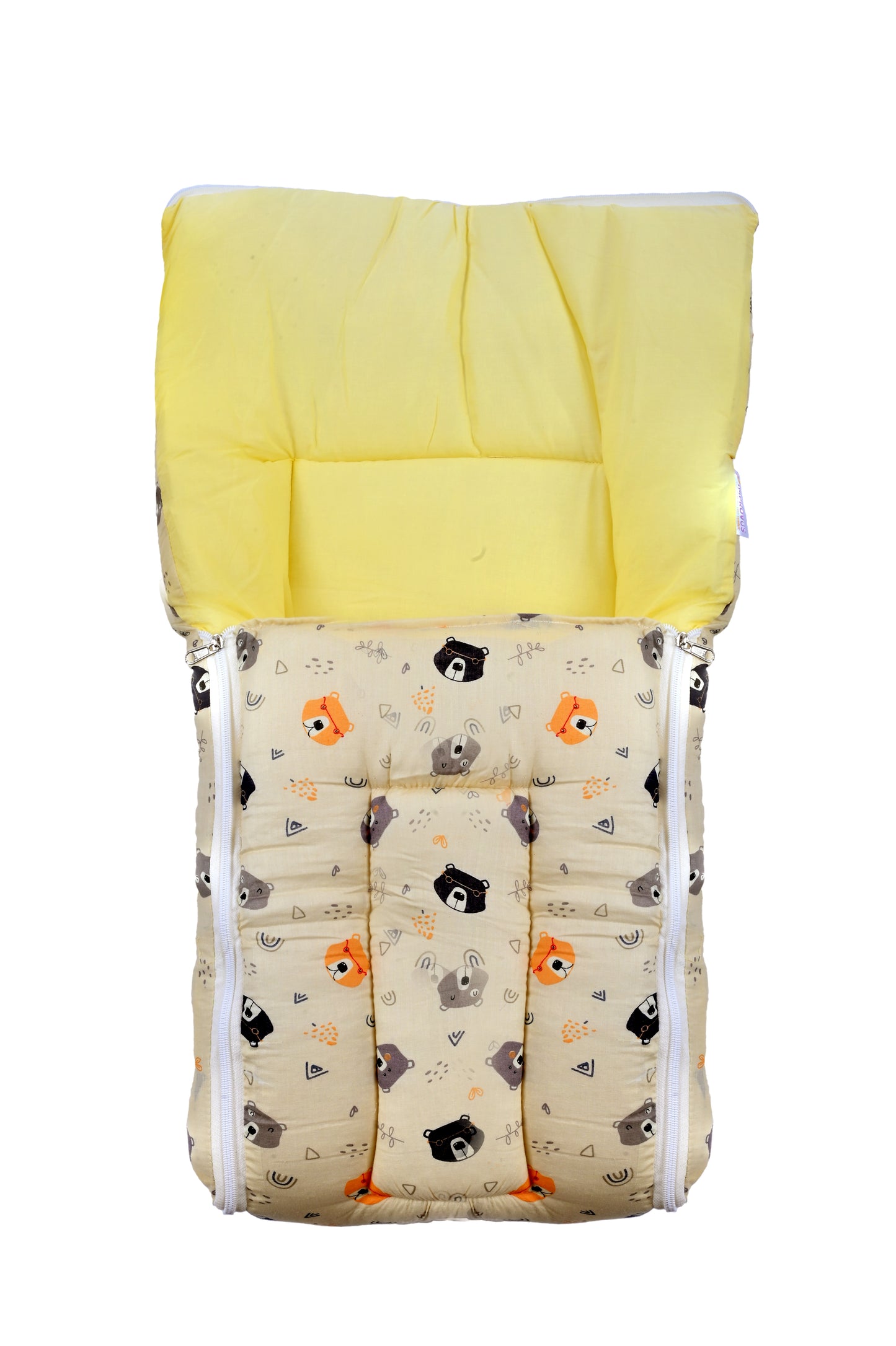 Improvus Yellow Teddy print 3 in 1 Baby Bed & Carry Nest, for New Born & Infant, Portable Bassinet