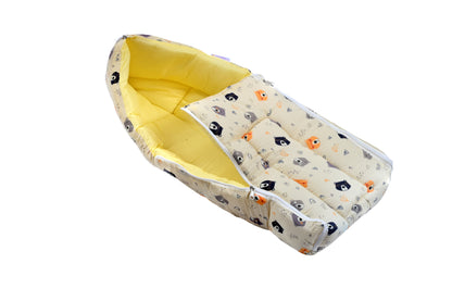 Improvus Yellow Teddy print 3 in 1 Baby Bed & Carry Nest, for New Born & Infant, Portable Bassinet