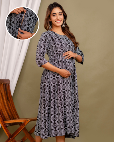 Serenity Bliss Maternity Gown: Invisible Feeding Zip