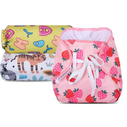 Pink DryFeel Improvus Cloth Nappy - Langot (Pack of 3)