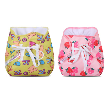 Yellow & White DryFeel Improvus Cloth Nappy - Langot (Pack of 2)