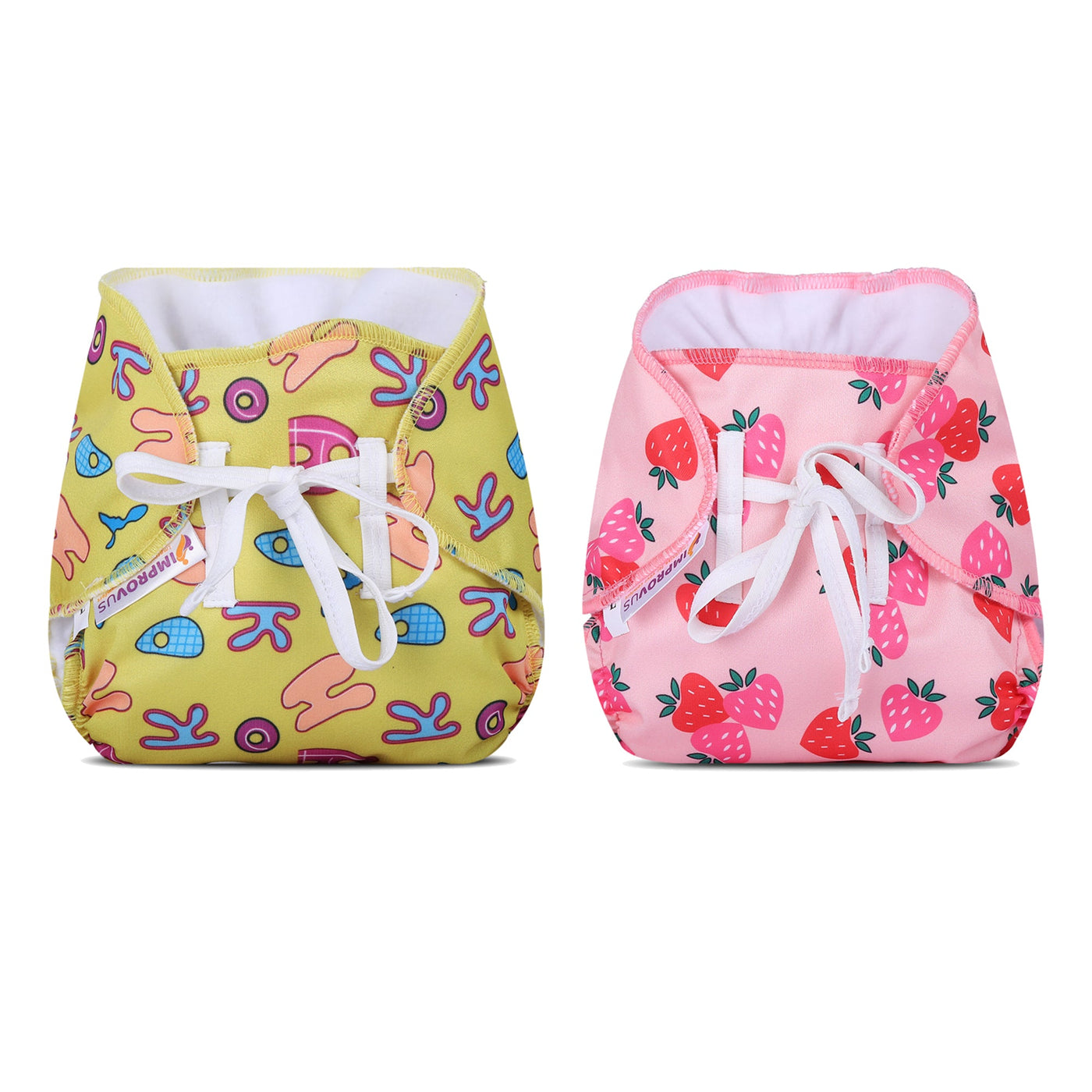 Yellow & Baby Pink DryFeel Improvus Cloth Nappy - Langot (Pack of 2)