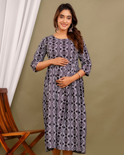 Serenity Bliss Maternity Gown: Invisible Feeding Zip