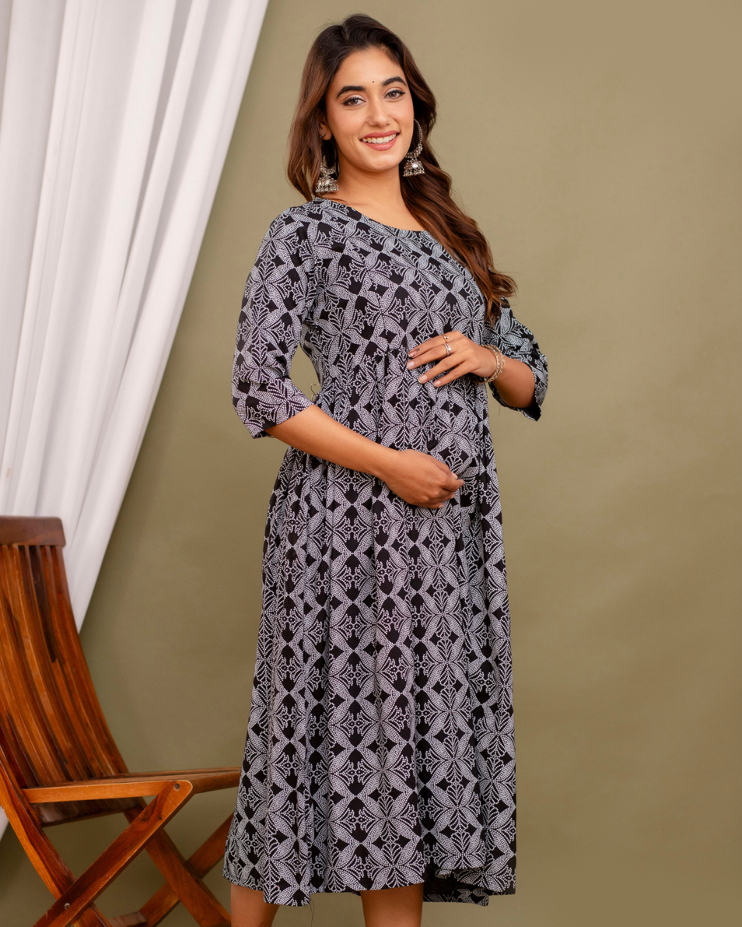 Serenity Bliss Maternity Gown: Invisible Feeding Zip