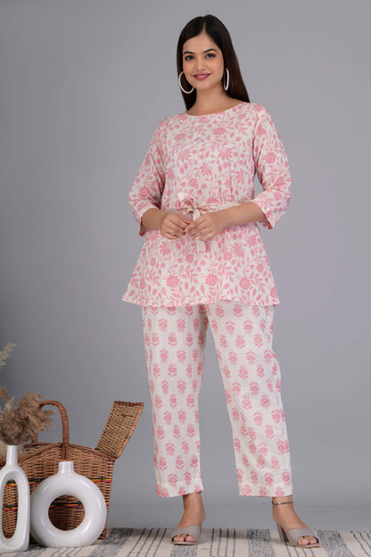 Improvus Famous Cotton Floral Printed Co Ord Set for Women