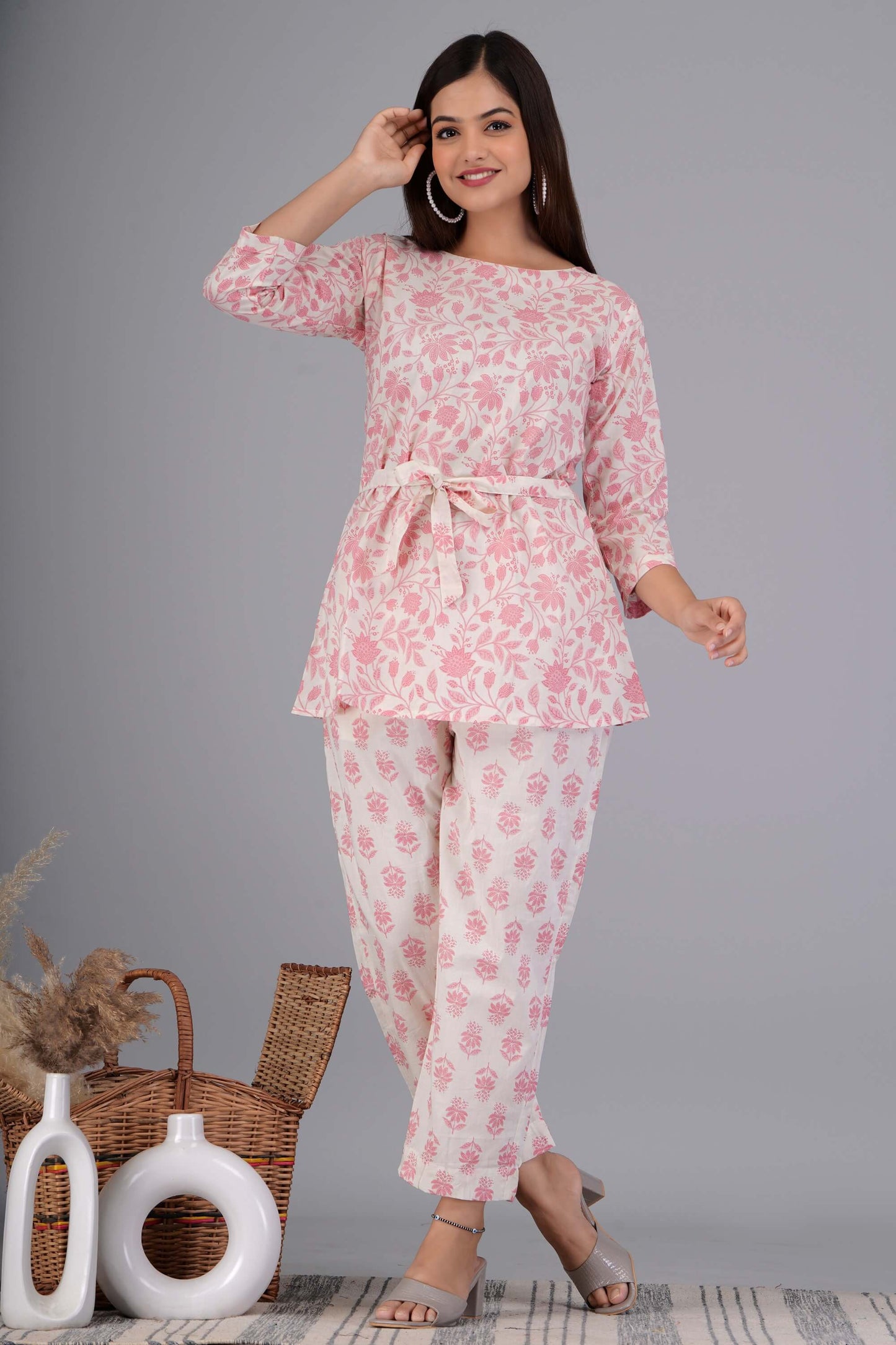 Improvus Famous Cotton Floral Printed Co Ord Set for Women