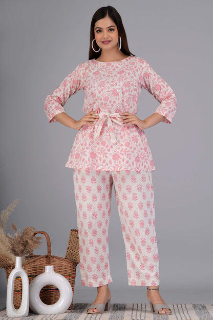 Improvus Famous Cotton Floral Printed Co Ord Set for Women