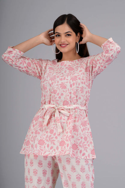 Improvus Famous Cotton Floral Printed Co Ord Set for Women