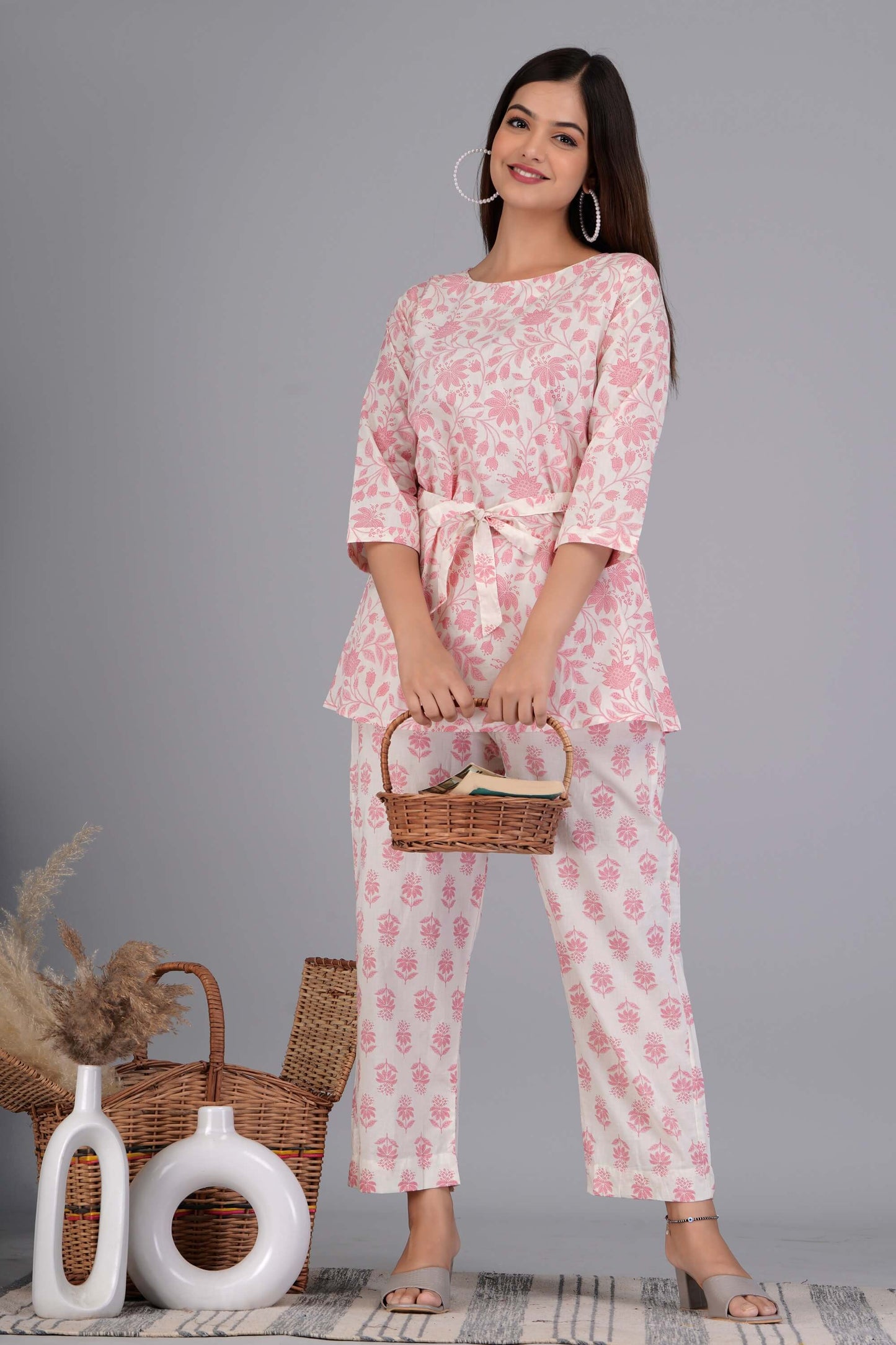 Improvus Famous Cotton Floral Printed Co Ord Set for Women