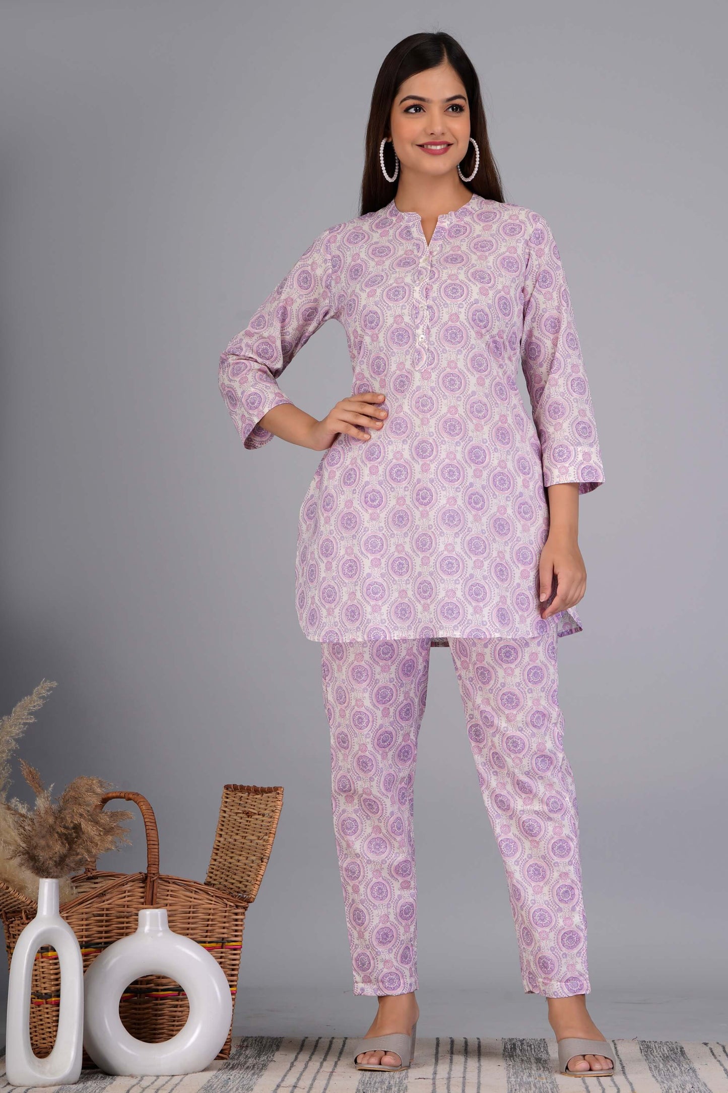 Mom's Demanded Floral Printed Cotton Co Ord Set