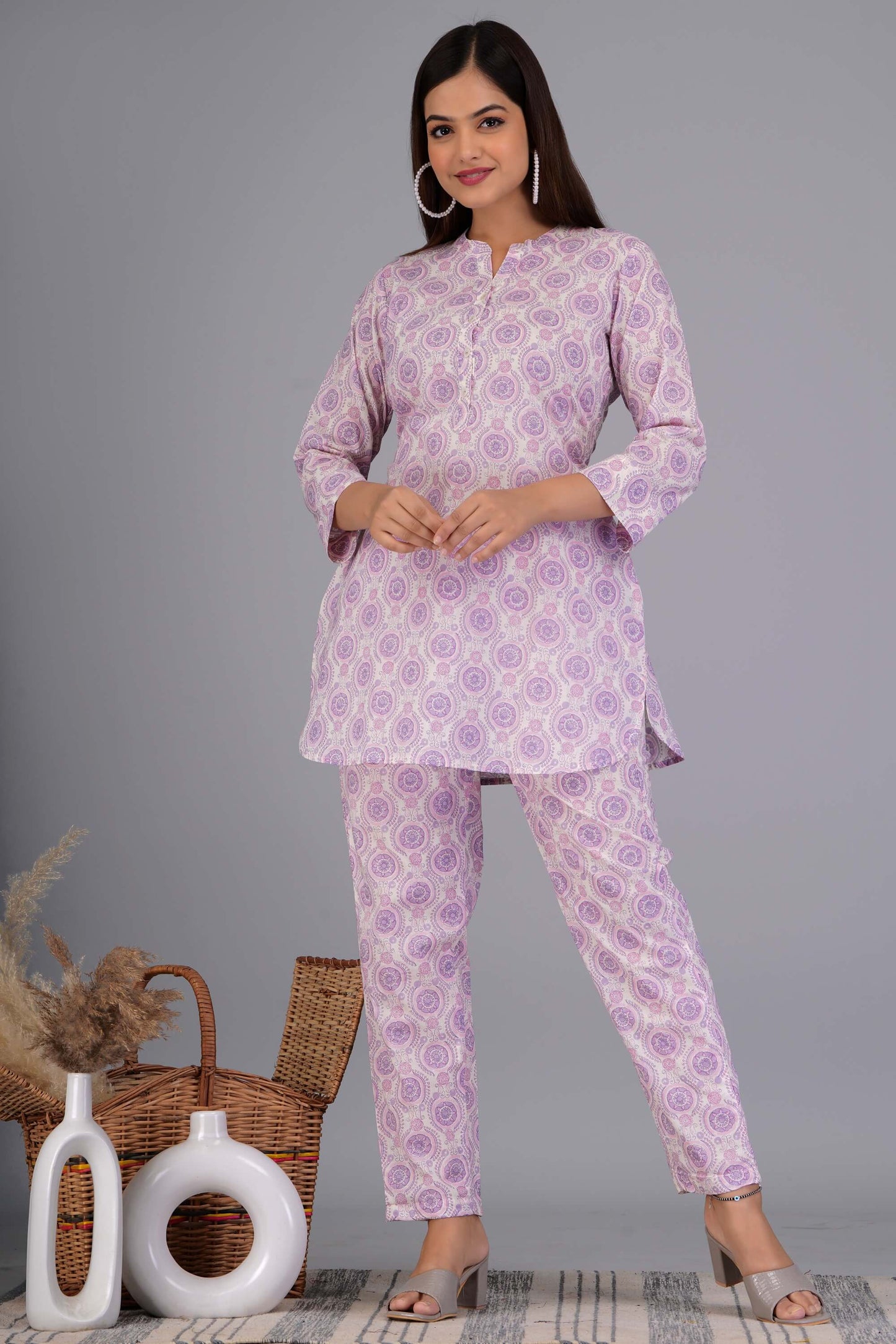 Mom's Demanded Floral Printed Cotton Co Ord Set