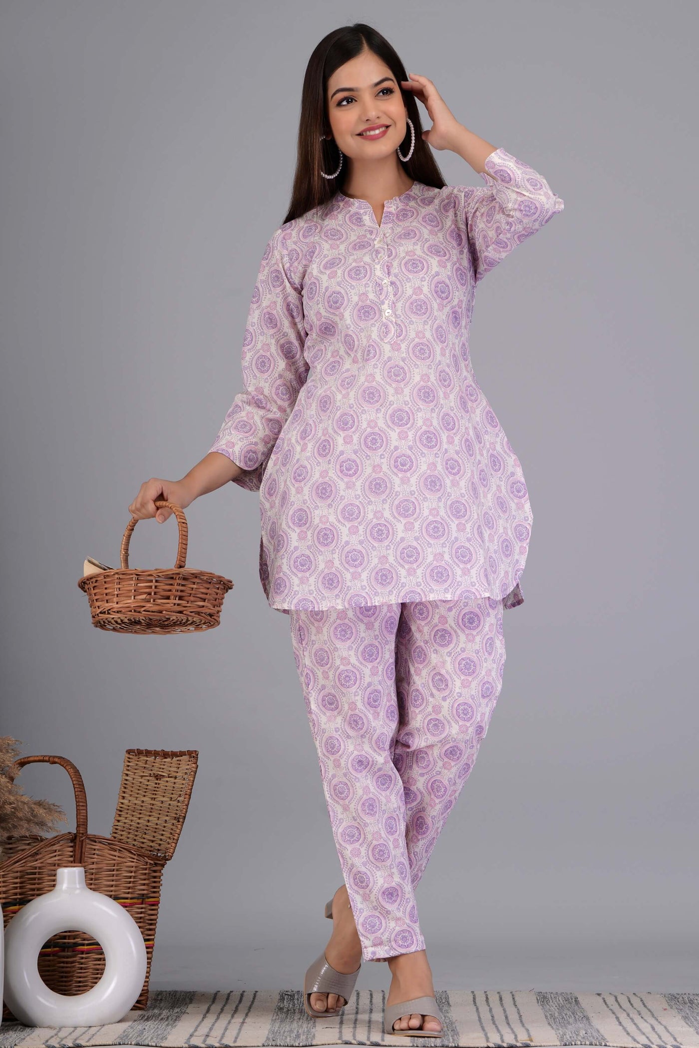 Mom's Demanded Floral Printed Cotton Co Ord Set
