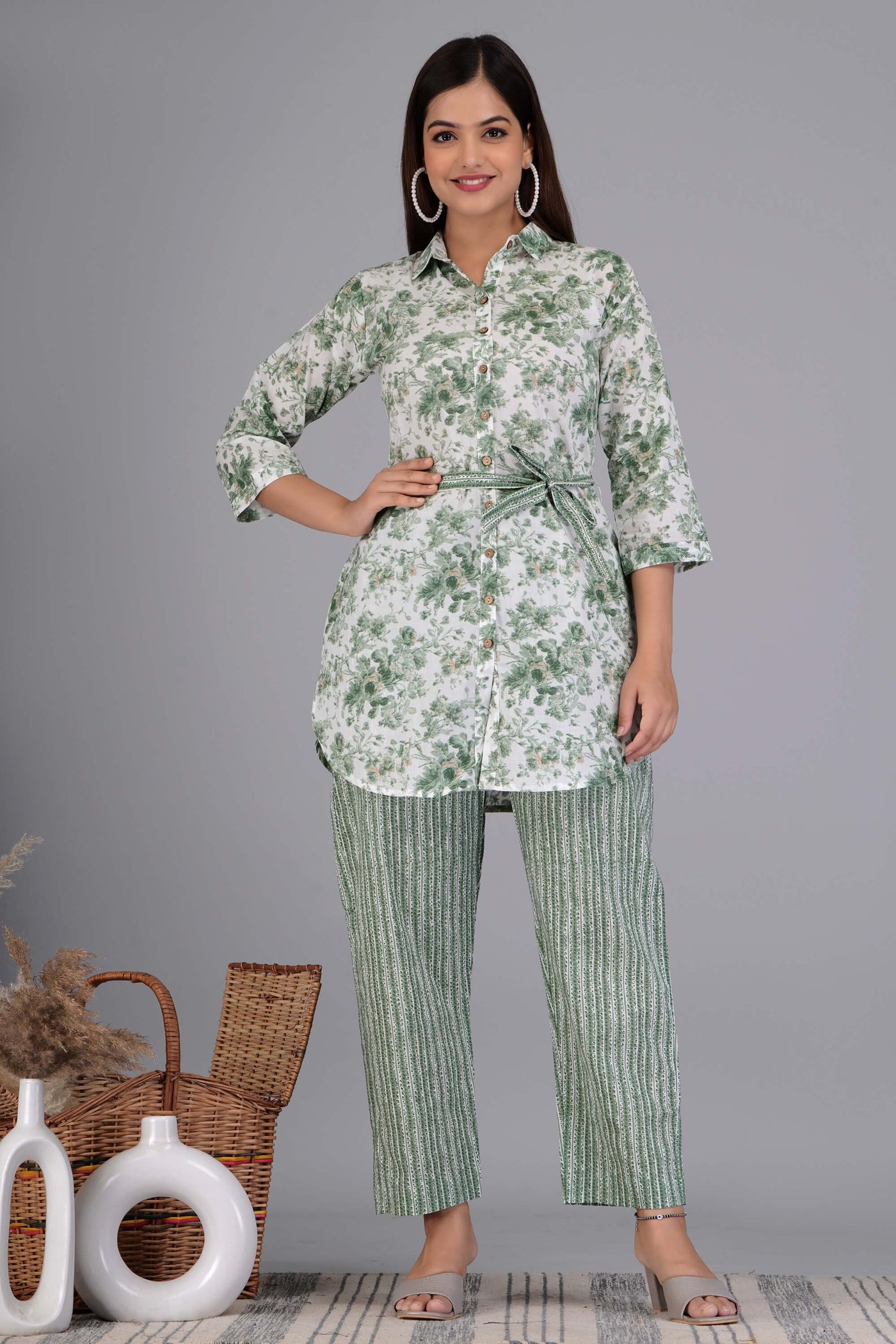 Easy to Wear Floral Printed Cotton Co Ord Set for Women