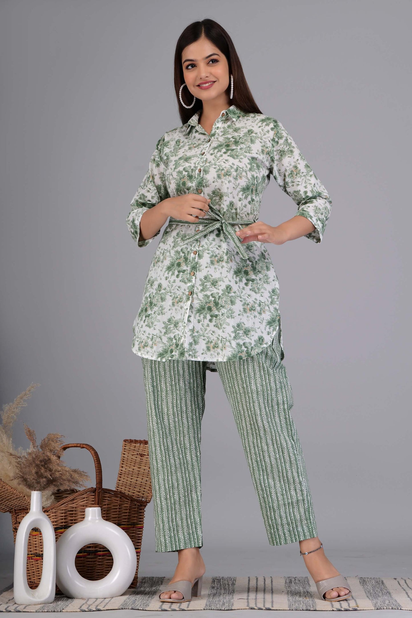 Easy to Wear Floral Printed Cotton Co Ord Set for Women